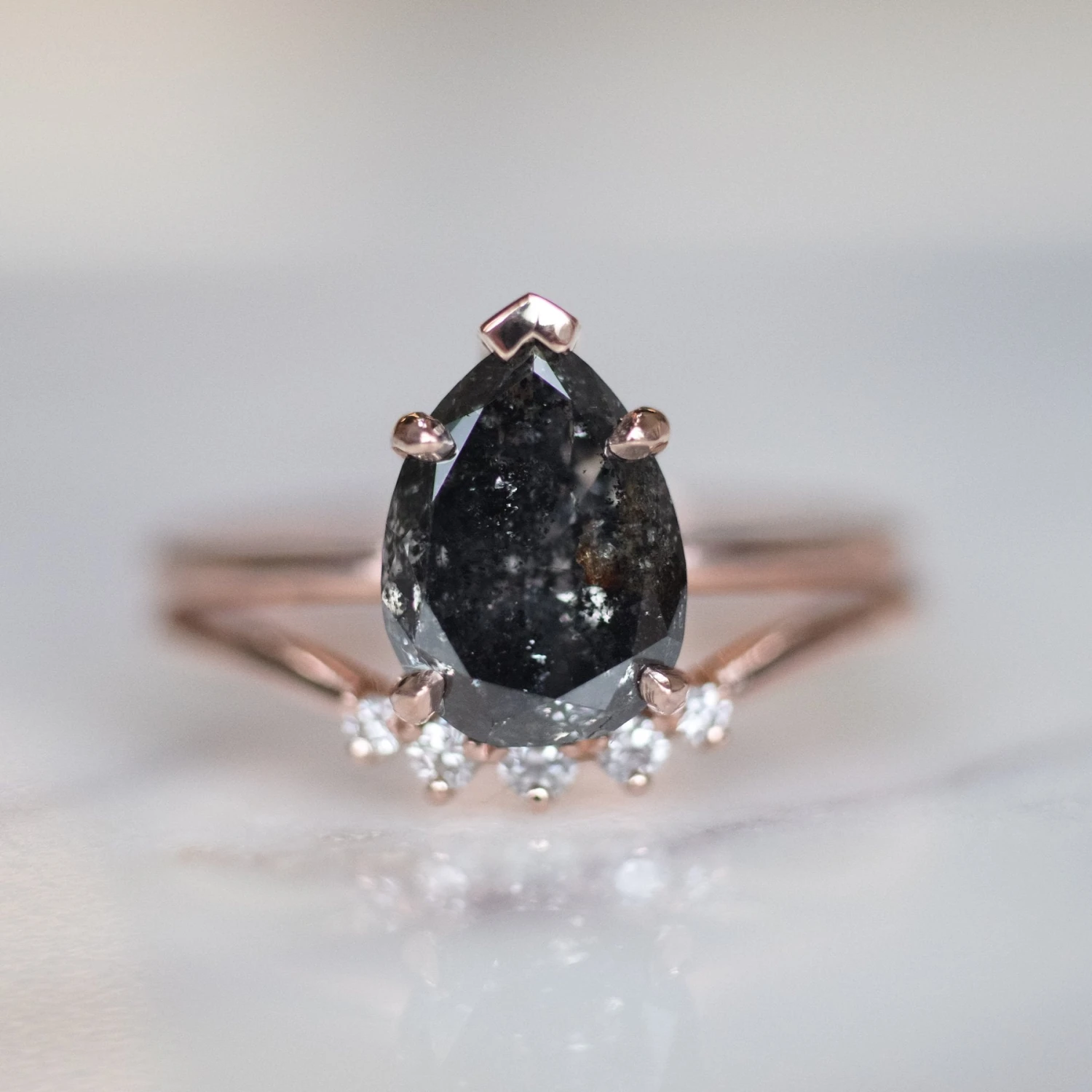 Petite Catherine Diamond Wedding Band, 14k Rose Gold 5 Petite Catherine Diamond Wedding Band, 14k Rose Gold - Image 5