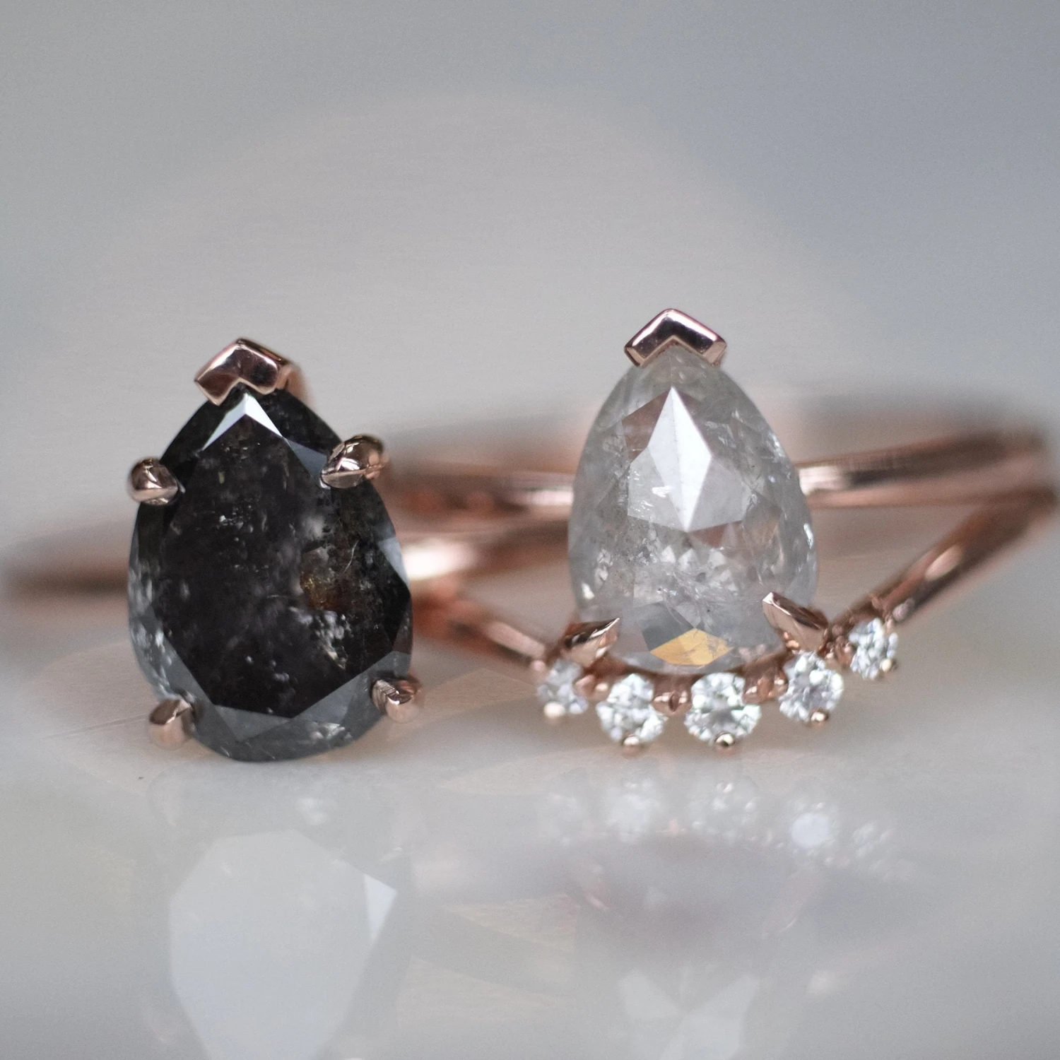 Petite Catherine Diamond Wedding Band, 14k Rose Gold 8 Petite Catherine Diamond Wedding Band, 14k Rose Gold - Image 8