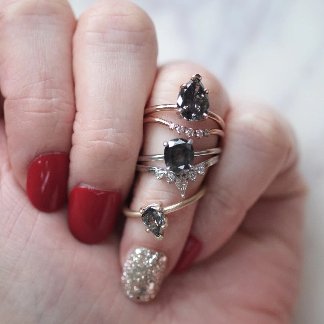 Petite Catherine Diamond Wedding Band, 14k Rose Gold 7 Petite Catherine Diamond Wedding Band, 14k Rose Gold - Image 7