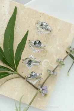 1.22 Carat Fancy Grey Pear Diamond Engagement Ring, Avaline Setting, Platinum -Point No Point Studio Store SFS0044