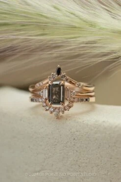 Diamond Contour Wedding Band, Medium Ombre Emma Setting, 14K Rose Gold 9 Diamond Contour Wedding Band, Medium Ombre Emma Setting, 14K Rose Gold -Point No Point Studio Store SFS0051 d8cc3f8c f627 48af af19 7d8d94536548