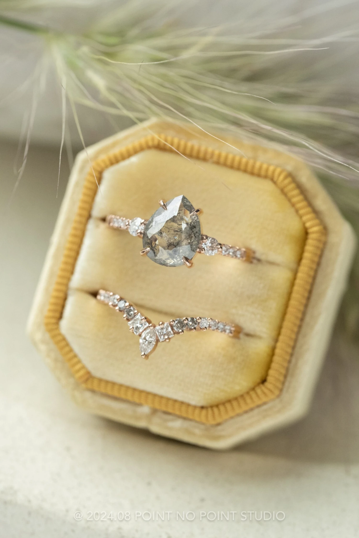 Marquise Diamond Wedding Band, Willa Setting, 14K Rose Gold 8 Marquise Diamond Wedding Band, Willa Setting, 14K Rose Gold - Image 8