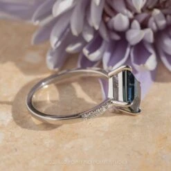 2.08 Carat Blue Kite Sapphire And Diamond Engagement Ring, Jules Setting, Platinum -Point No Point Studio Store SFS0083