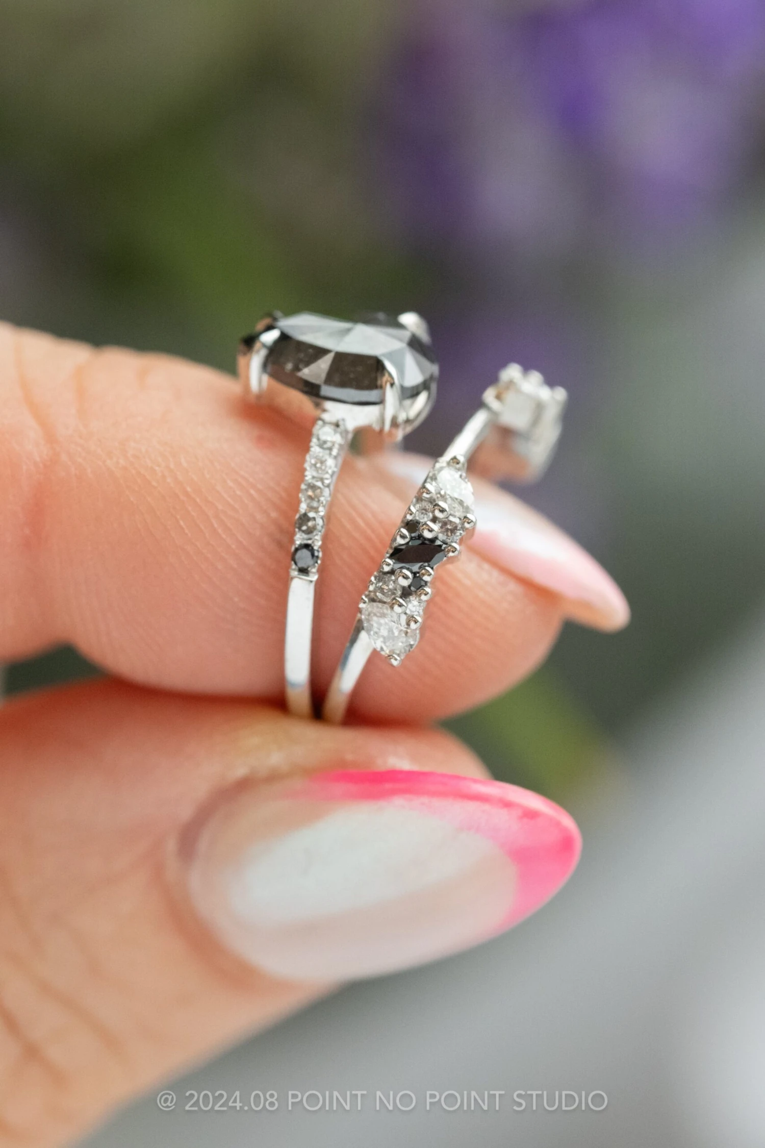 Ombre Diamond Wedding Cuff, Gemini Setting, Platinum 3 Ombre Diamond Wedding Cuff, Gemini Setting, Platinum - Image 3