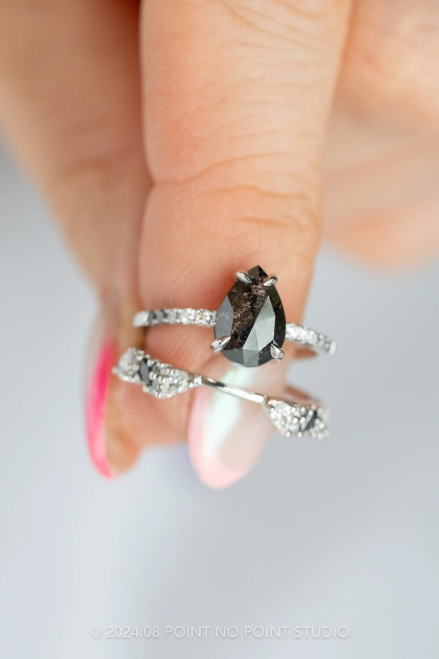 Ombre Diamond Wedding Cuff, Gemini Setting, Platinum 4 Ombre Diamond Wedding Cuff, Gemini Setting, Platinum - Image 4