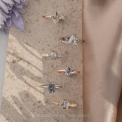 1.43 Carat Salt And Pepper Round Diamond Engagement Ring, Catherine Setting, 14K Yellow Gold -Point No Point Studio Store SFS0105 09e5c042 6ead 4877 90bd cac84501d845