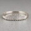 White Baguette Sparrow Diamond Wedding Band, Platinum