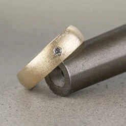 Salt And Pepper Diamond Mens Ring, Comfort Fit, 14K Yellow Gold