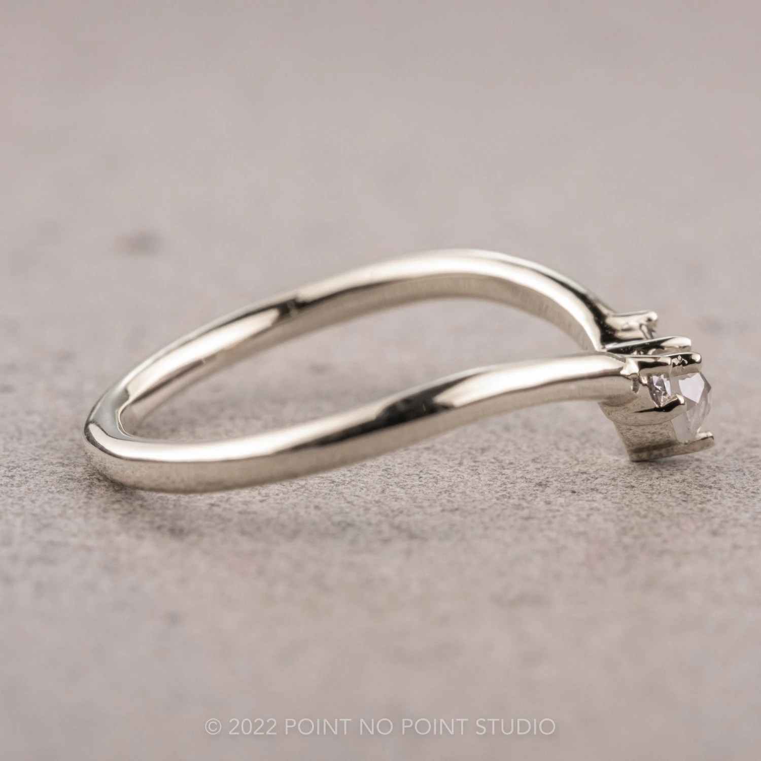 Grey Diamond Wedding Band, Charlotte Setting, Platinum 3 Grey Diamond Wedding Band, Charlotte Setting, Platinum - Image 3