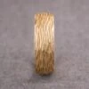 6mm Comfort Fit, 14k Yellow Gold Men's Wedding Band, Tree Bark Polished