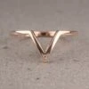 Single Diamond Victoria Wedding Band, 14k Rose Gold