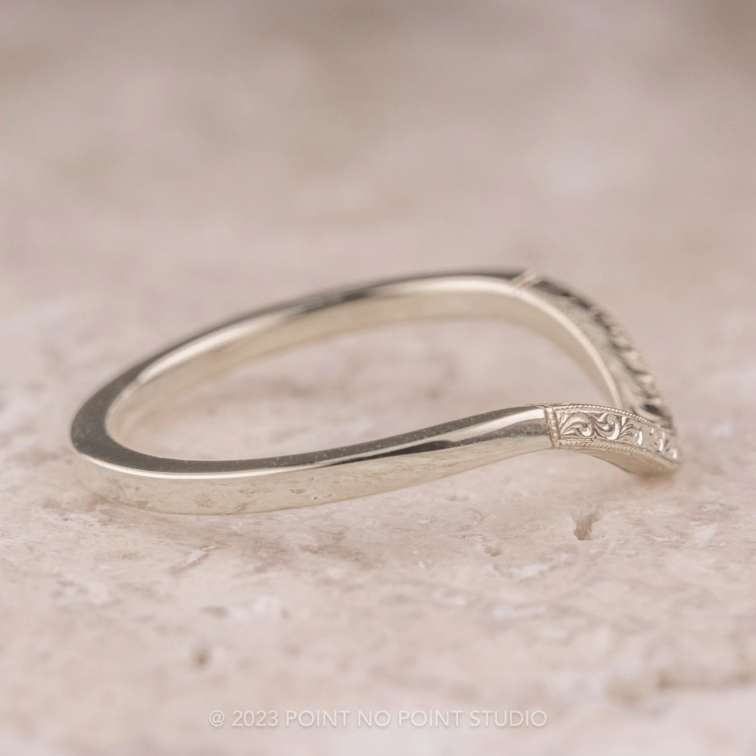 Vintage Classic Contour Wedding Band, Platinum 5 Vintage Classic Contour Wedding Band, Platinum - Image 5