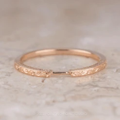Vintage Harper Cuff Wedding Band, 14k Peach Gold