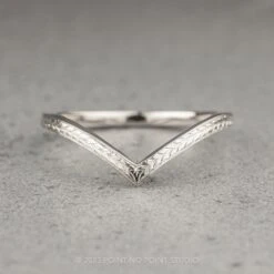 Vintage Vivian Wedding Band, 14k White Gold