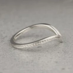 Vintage Vivian Wedding Band, 14k White Gold 5 Vintage Vivian Wedding Band, 14k White Gold -Point No Point Studio Store VVWG 2 1