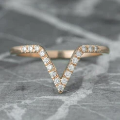 17 Diamond Large Victoria Band, 14K Rose Gold