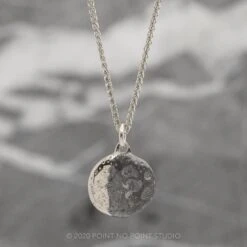 Moon Phase With No Stones White Gold -Point No Point Studio Store WANC NOSTONE WG