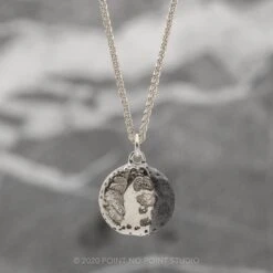 Moon Phase With No Stones White Gold -Point No Point Studio Store WANGIB NOSTONE WG