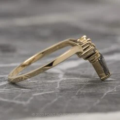 Salt And Pepper Rose Cut Diamond Wedding Band, Cassiopeia Setting, 14k Yellow Gold 5 Salt And Pepper Rose Cut Diamond Wedding Band, Cassiopeia Setting, 14k Yellow Gold -Point No Point Studio Store WBYG 3