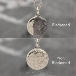 Moon Phase With No Stones White Gold -Point No Point Studio Store WG BLK no