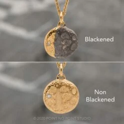 Moon Phase With Gemstones Yellow Gold -Point No Point Studio Store YG BLK 16cf1369 7045 49b2 aa7d bc2a12959e53