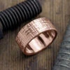 10mm 14k Rose Gold Mens Wedding Band, Textured Matte