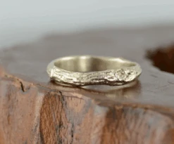 White Gold Mens Branch Wedding Band